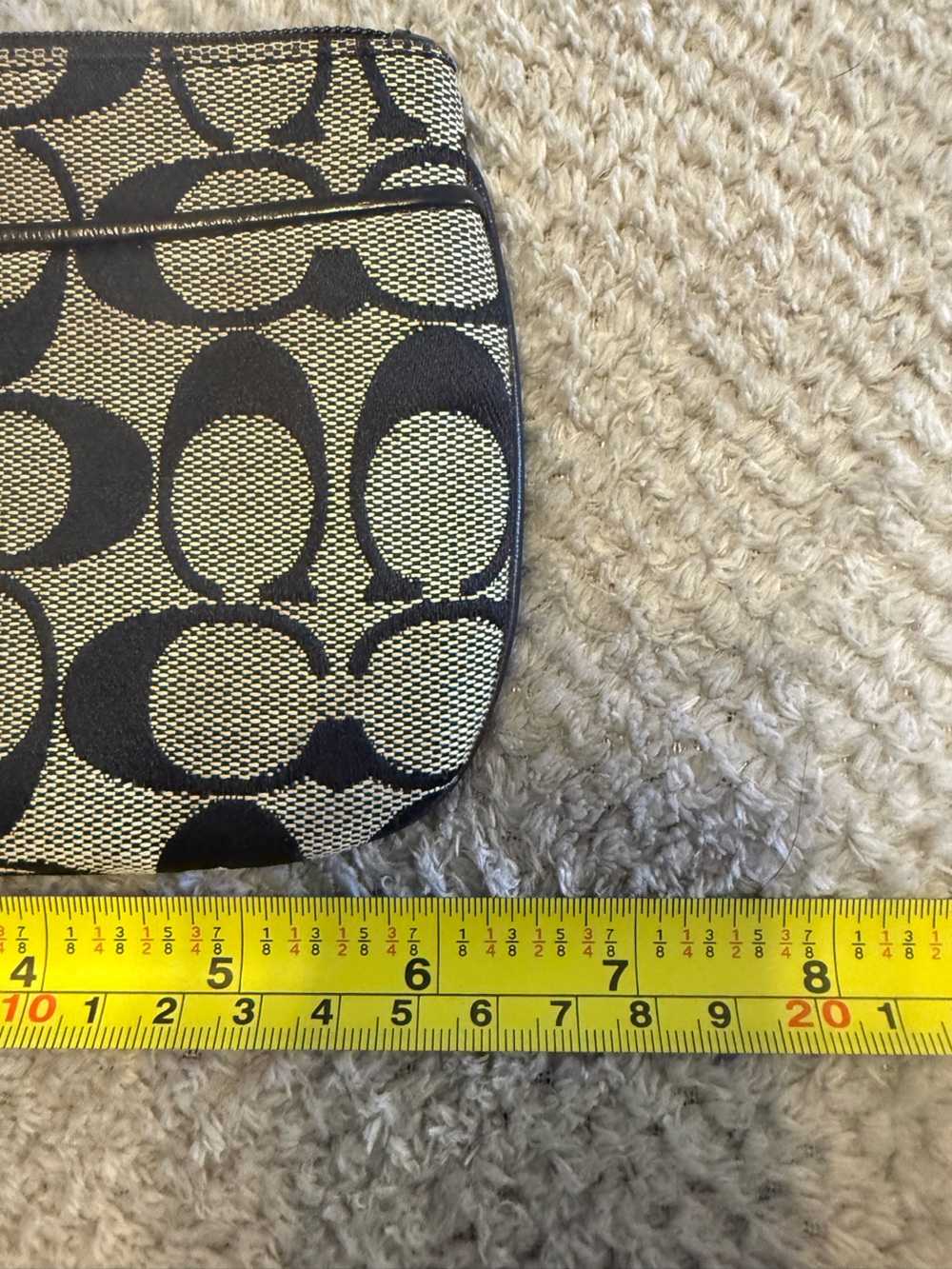 Coach Black and Tan Signature Canvas Wristlet - Picture 2 of 6
